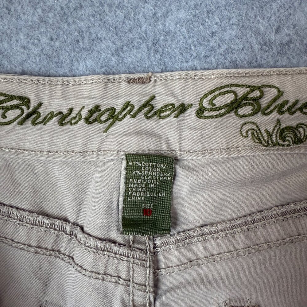 Christopher Blue‎ Womens Cropped Khaki Tan Pants Classic Casual Capri Size 10 - Picture 3 of 15